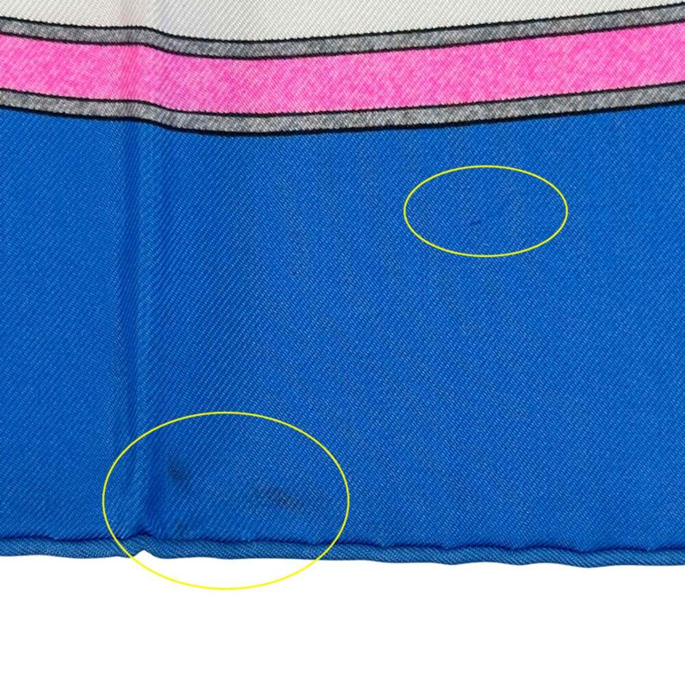 HERMES Authentic Blue Silk Scarf - Picture 8 of 12